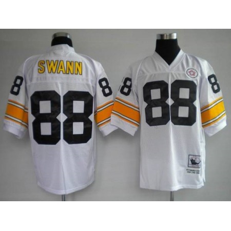 Mitchell & Ness Steelers #88 Lynn Swann White Stitched Throwback NFL Jersey