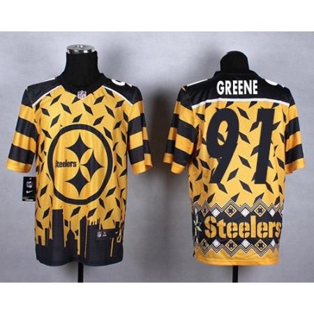 Nike Steelers #91 Kevin Greene Gold Men's Stitched NFL Elite Noble Fashion Jersey