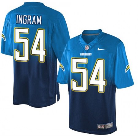 Nike Chargers #54 Melvin Ingram Electric Blue/Navy Blue Men's Stitched NFL Elite Fadeaway Fashion Jersey