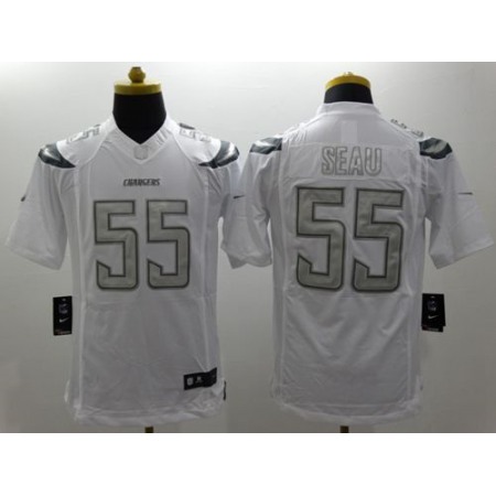 Nike Chargers #55 Junior Seau White Men's Stitched NFL Limited Platinum Jersey