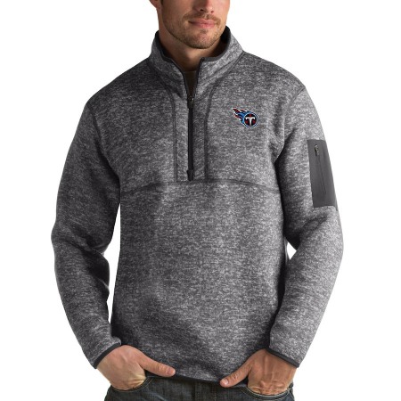 Tennessee Titans Antigua Fortune Quarter-Zip Pullover Jacket Charcoal