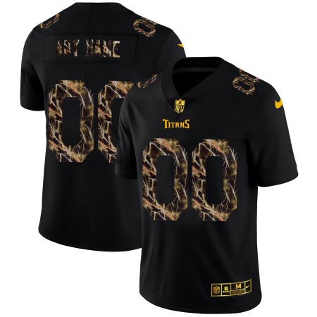 Tennessee Titans Custom Men's Black Nike Flocked Lightning Vapor Limited NFL Jersey