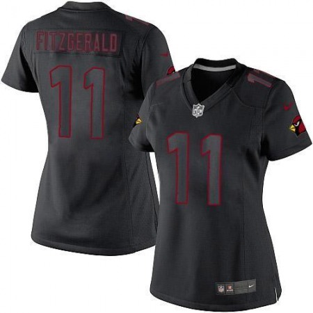 Nike Cardinals #11 Larry Fitzgerald Black Impact Women's Stitched NFL Limited Jersey