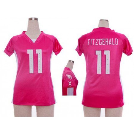 Nike Cardinals #11 Larry Fitzgerald Pink Draft Him Name & Number Top Women's Stitched NFL Elite Jersey