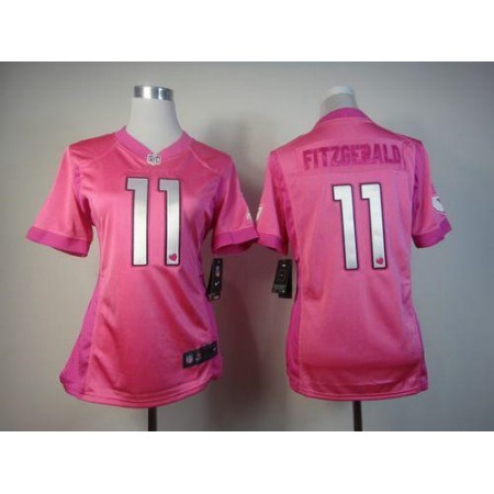 Nike Cardinals #11 Larry Fitzgerald Pink Women's Be Luv'd Stitched NFL Elite Jersey
