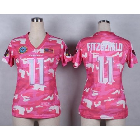 Nike Cardinals #11 Larry Fitzgerald Pink Women's Stitched NFL Elite Camo Fashion Jersey