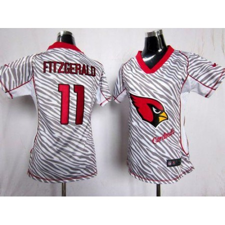 Nike Cardinals #11 Larry Fitzgerald Zebra Women's Stitched NFL Elite Jersey