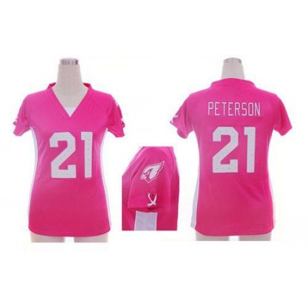 Nike Cardinals #21 Patrick Peterson Pink Draft Him Name & Number Top Women's Stitched NFL Elite Jersey