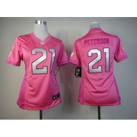 Nike Cardinals #21 Patrick Peterson Pink Women's Be Luv'd Stitched NFL Elite Jersey