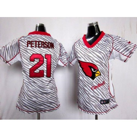 Nike Cardinals #21 Patrick Peterson Zebra Women's Stitched NFL Elite Jersey