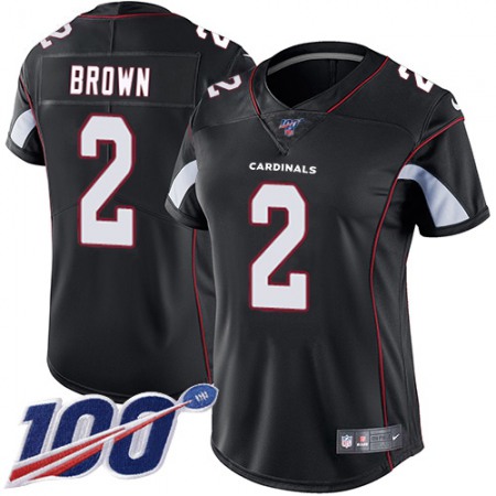 Nike Cardinals #2 Marquise Brown Black Alternate Women's Stitched NFL 100th Season Vapor Untouchable Limited Jersey