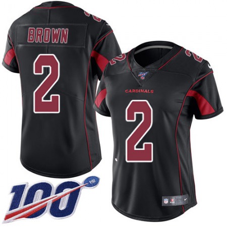 Nike Cardinals #2 Marquise Brown Black Women's Stitched NFL Limited Rush 100th Season Jersey