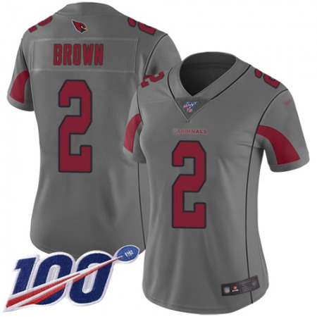 Nike Cardinals #2 Marquise Brown Silver Women's Stitched NFL Limited Inverted Legend 100th Season Jersey