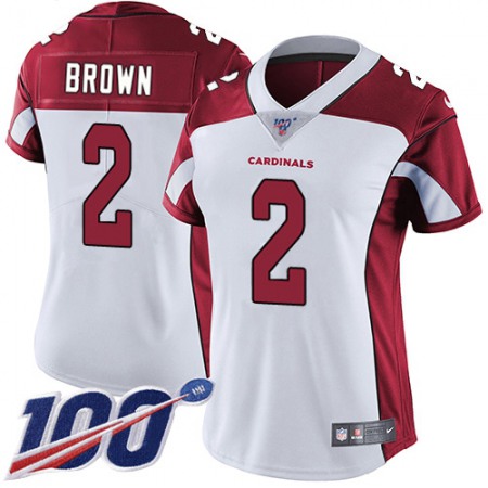 Nike Cardinals #2 Marquise Brown White Women's Stitched NFL 100th Season Vapor Untouchable Limited Jersey