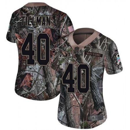 Nike Cardinals #40 Pat Tillman Camo Women's Stitched NFL Limited Rush Realtree Jersey