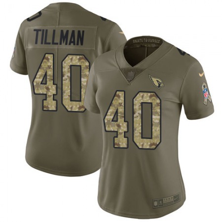 Nike Cardinals #40 Pat Tillman Olive/Camo Women's Stitched NFL Limited 2017 Salute to Service Jersey