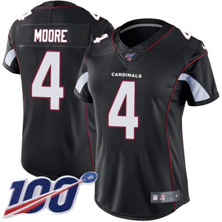 Nike Cardinals #4 Rondale Moore Black Alternate Women's Stitched NFL 100th Season Vapor Untouchable Limited Jersey