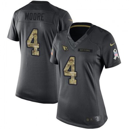 Nike Cardinals #4 Rondale Moore Black Women's Stitched NFL Limited 2016 Salute to Service Jersey