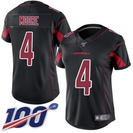 Nike Cardinals #4 Rondale Moore Black Women's Stitched NFL Limited Rush 100th Season Jersey