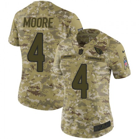 Nike Cardinals #4 Rondale Moore Camo Women's Stitched NFL Limited 2018 Salute To Service Jersey