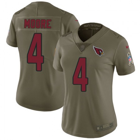 Nike Cardinals #4 Rondale Moore Olive Women's Stitched NFL Limited 2017 Salute To Service Jersey