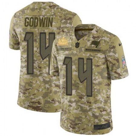 Nike Buccaneers #14 Chris Godwin Camo Youth Super Bowl LV Champions Patch Stitched NFL Limited 2018 Salute To Service Jersey