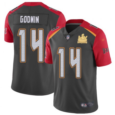 Nike Buccaneers #14 Chris Godwin Gray Youth Super Bowl LV Champions Patch Stitched NFL Limited Inverted Legend Jersey