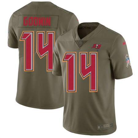 Nike Buccaneers #14 Chris Godwin Olive Youth Stitched NFL Limited 2017 Salute To Service Jersey