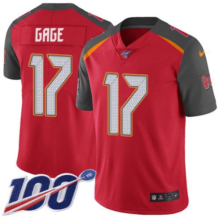 Nike Buccaneers #17 Russell Gage Red Team Color Youth Stitched NFL 100th Season Vapor Untouchable Limited Jersey