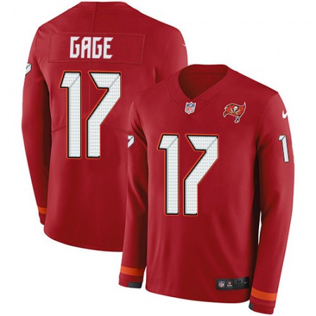 Nike Buccaneers #17 Russell Gage Red Team Color Youth Stitched NFL Limited Therma Long Sleeve Jersey