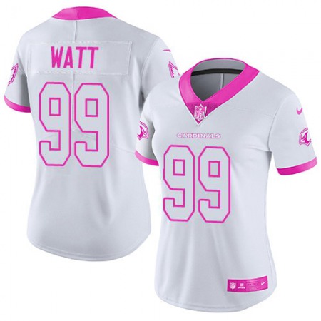 Nike Cardinals #99 J.J. Watt White/Pink Women's Stitched NFL Limited Rush Fashion Jersey