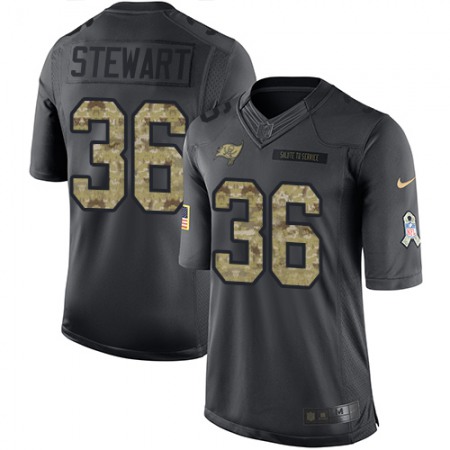 Nike Buccaneers #36 M.J. Stewart Black Youth Stitched NFL Limited 2016 Salute to Service Jersey