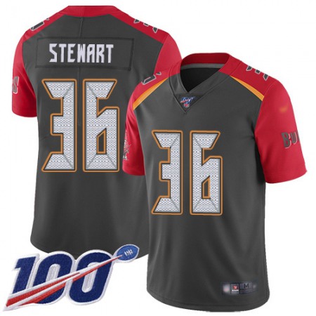 Nike Buccaneers #36 M.J. Stewart Gray Youth Stitched NFL Limited Inverted Legend 100th Season Jersey