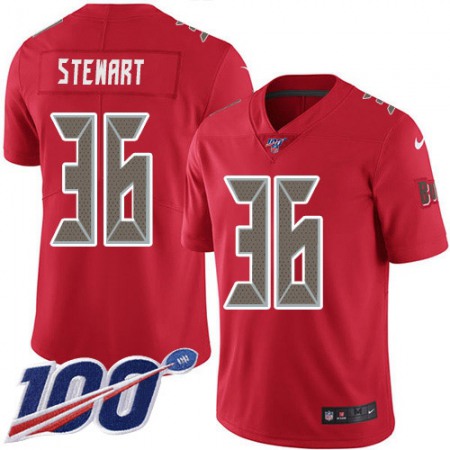 Nike Buccaneers #36 M.J. Stewart Red Youth Stitched NFL Limited Rush 100th Season Jersey