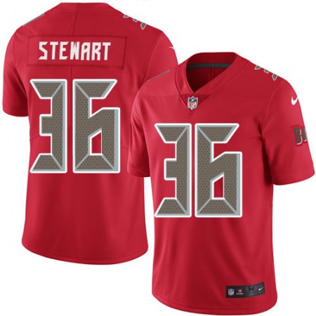 Nike Buccaneers #36 M.J. Stewart Red Youth Stitched NFL Limited Rush Jersey