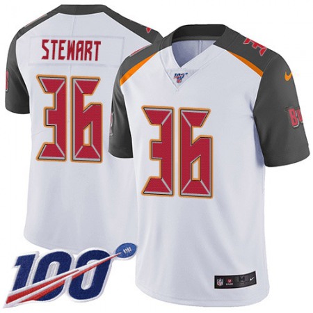 Nike Buccaneers #36 M.J. Stewart White Youth Stitched NFL 100th Season Vapor Untouchable Limited Jersey