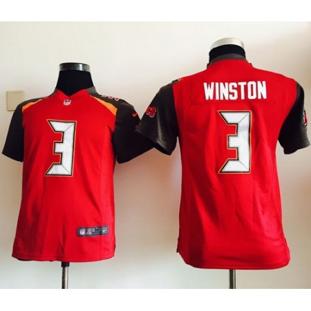Nike Buccaneers #3 Jameis Winston Red Team Color Youth Stitched NFL New Elite Jersey