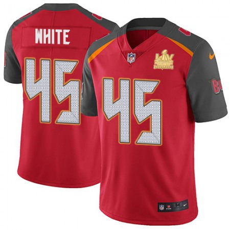 Nike Buccaneers #45 Devin White Red Team Color Youth Super Bowl LV Champions Stitched NFL Vapor Untouchable Limited Jersey