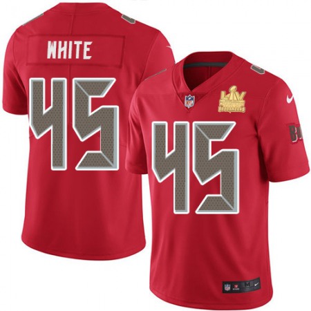 Nike Buccaneers #45 Devin White Red Youth Super Bowl LV Champions Stitched NFL Limited Rush Jersey