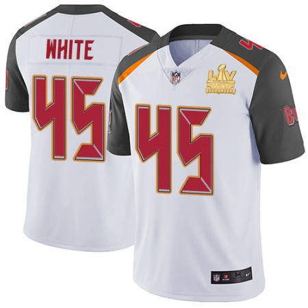Nike Buccaneers #45 Devin White White Youth Super Bowl LV Champions Patch Stitched NFL Vapor Untouchable Limited Jersey