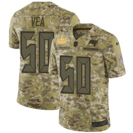 Nike Buccaneers #50 Vita Vea Camo Youth Super Bowl LV Champions Patch Stitched NFL Limited 2018 Salute To Service Jersey