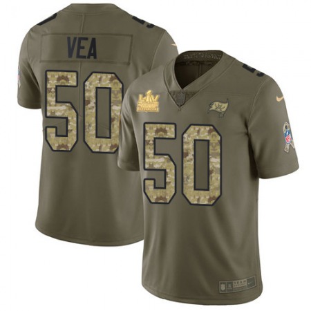 Nike Buccaneers #50 Vita Vea Olive/Camo Youth Super Bowl LV Champions Patch Stitched NFL Limited 2017 Salute To Service Jersey