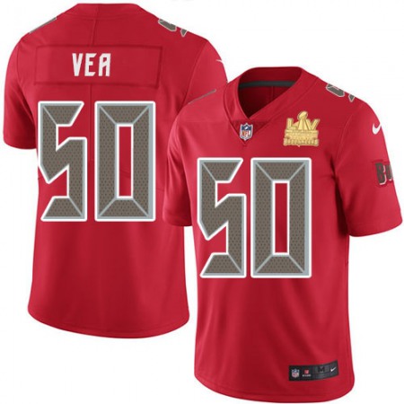 Nike Buccaneers #50 Vita Vea Red Youth Super Bowl LV Champions Stitched NFL Limited Rush Jersey
