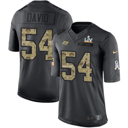 Nike Buccaneers #54 Lavonte David Black Youth Super Bowl LV Bound Stitched NFL Limited 2016 Salute to Service Jersey