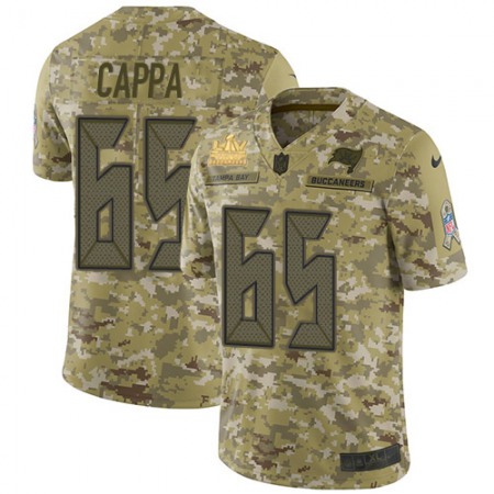 Nike Buccaneers #65 Alex Cappa Camo Youth Super Bowl LV Champions Patch Stitched NFL Limited 2018 Salute To Service Jersey