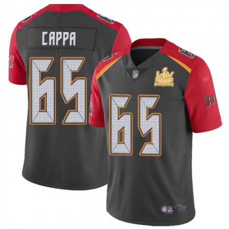 Nike Buccaneers #65 Alex Cappa Gray Youth Super Bowl LV Champions Patch Stitched NFL Limited Inverted Legend Jersey