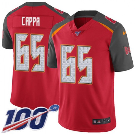 Nike Buccaneers #65 Alex Cappa Red Team Color Youth Stitched NFL 100th Season Vapor Untouchable Limited Jersey