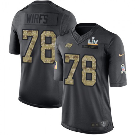 Nike Buccaneers #78 Tristan Wirfs Black Youth Super Bowl LV Bound Stitched NFL Limited 2016 Salute to Service Jersey