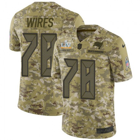 Nike Buccaneers #78 Tristan Wirfs Camo Youth Super Bowl LV Bound Stitched NFL Limited 2018 Salute To Service Jersey