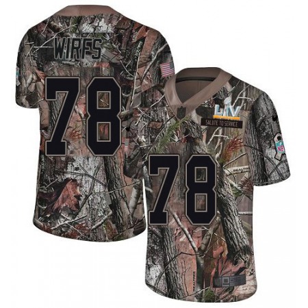Nike Buccaneers #78 Tristan Wirfs Camo Youth Super Bowl LV Bound Stitched NFL Limited Rush Realtree Jersey